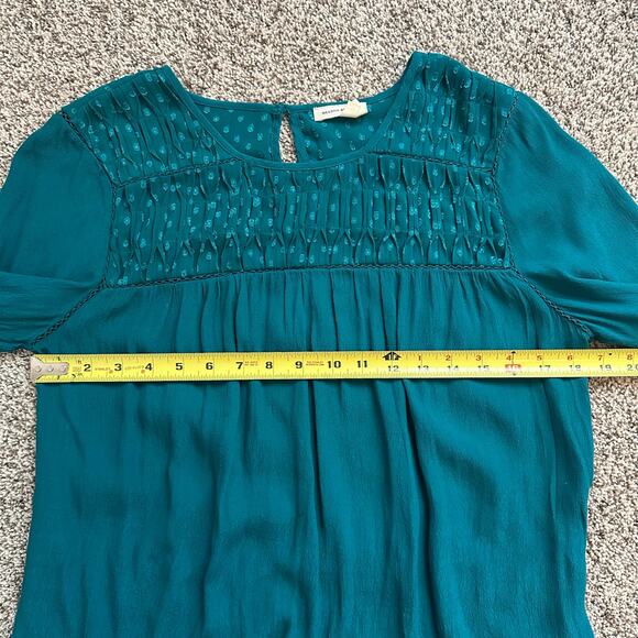 Meadow Rue Anthropologie teal long sleeve top size M - Picture 12 of 13